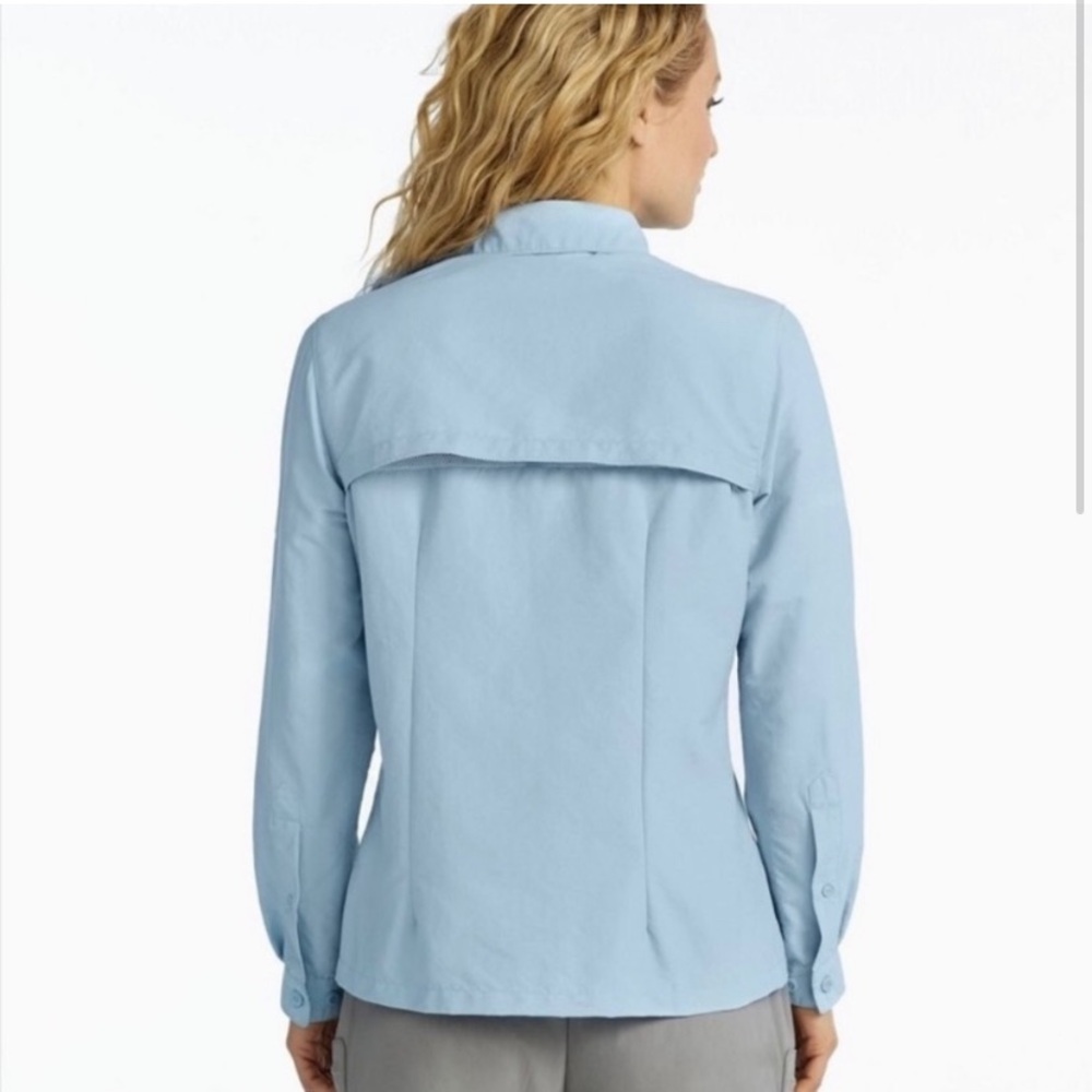 L.L. Bean Women's Tropicwear Shirt, Long-Sleeve Button Up Top - Picture 10 of 10
